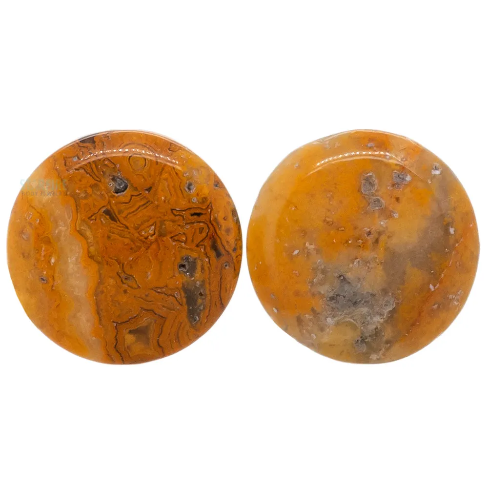 Crazy Lace Agate Stone Plugs