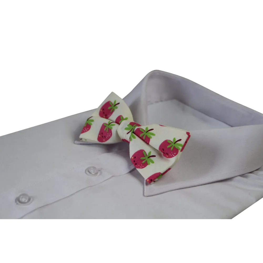 Strawberry Fruit Patterned Bow Tie