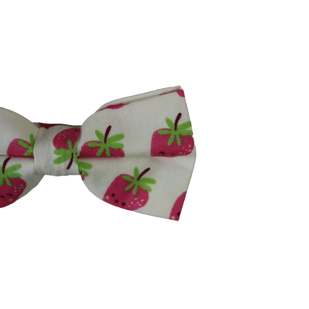 Strawberry Fruit Patterned Bow Tie