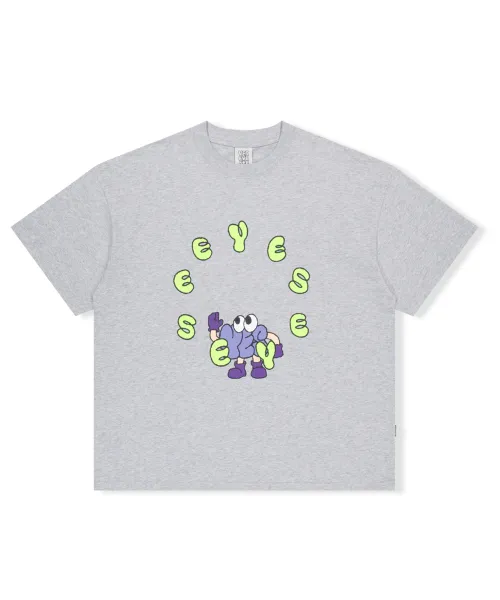 YESEYESEE Plain Cotton Short Sleeves Logo T-Shirts for Street Style