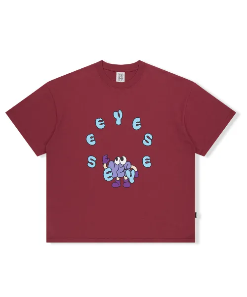 YESEYESEE Plain Cotton Short Sleeves Logo T-Shirts for Street Style