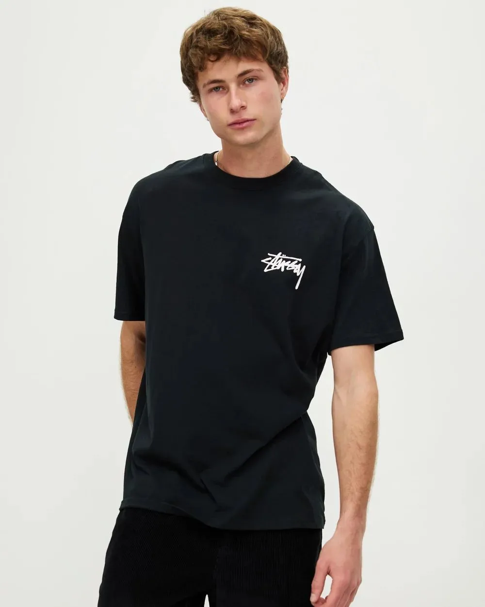 STUSSY Street Style Logo Skater Cotton T-Shirt