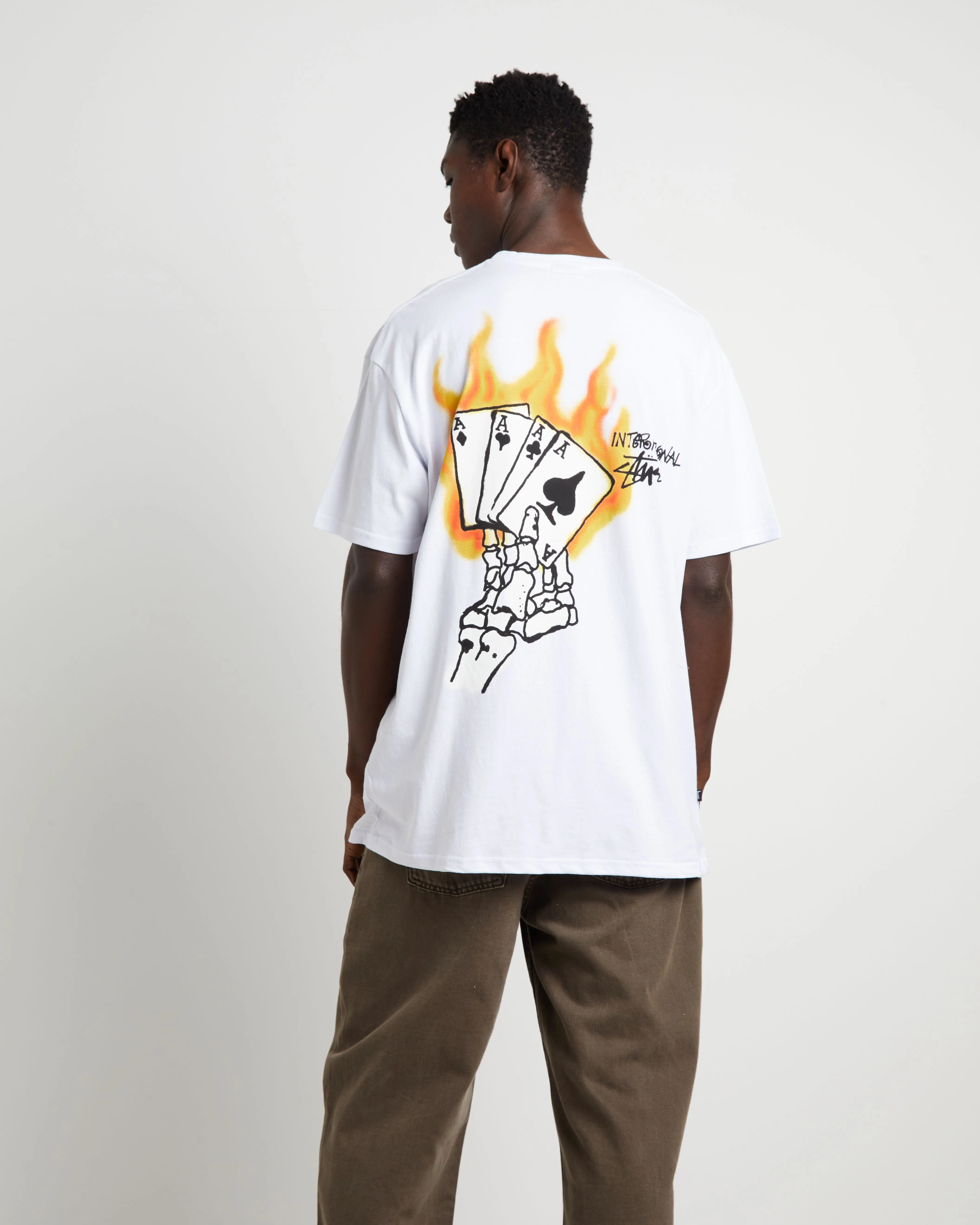 STUSSY Street Style Logo Skater Cotton T-Shirt