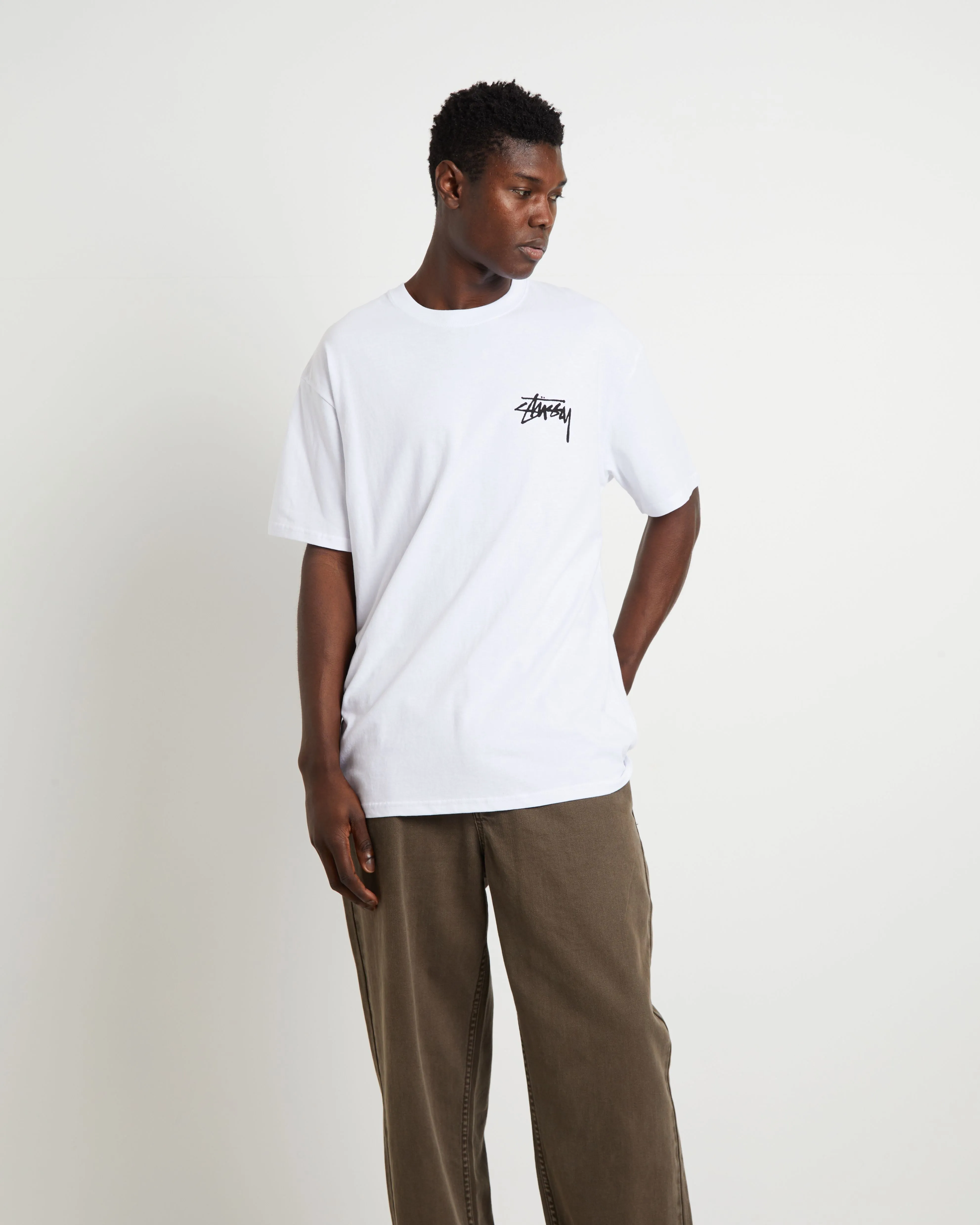 STUSSY Street Style Logo Skater Cotton T-Shirt