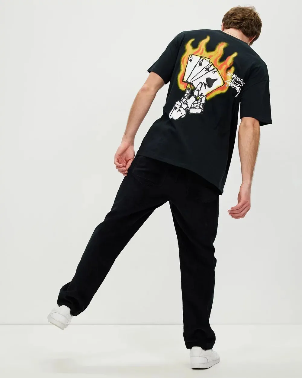 STUSSY Street Style Logo Skater Cotton T-Shirt