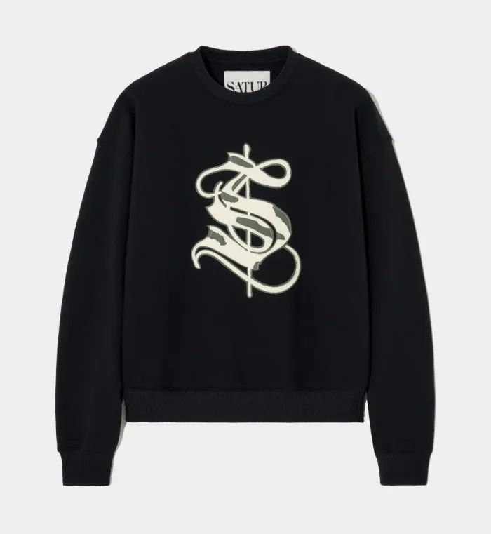 SATUR Logo Sweatshirts for Unisex Street Style