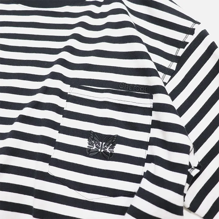 Stripes Logo T-Shirts with Short Sleeves by Needles