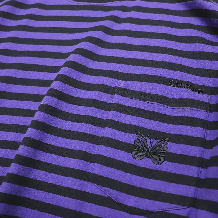 Stripes Logo T-Shirts with Short Sleeves by Needles