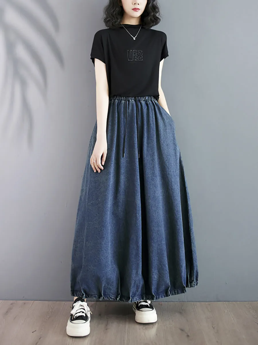 CO1054 Women's Casual Loose Denim Skirt for Summer