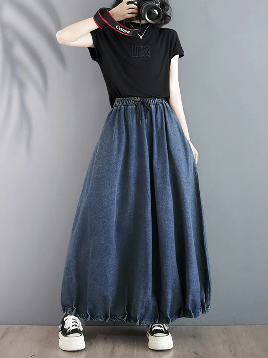 CO1054 Women's Casual Loose Denim Skirt for Summer