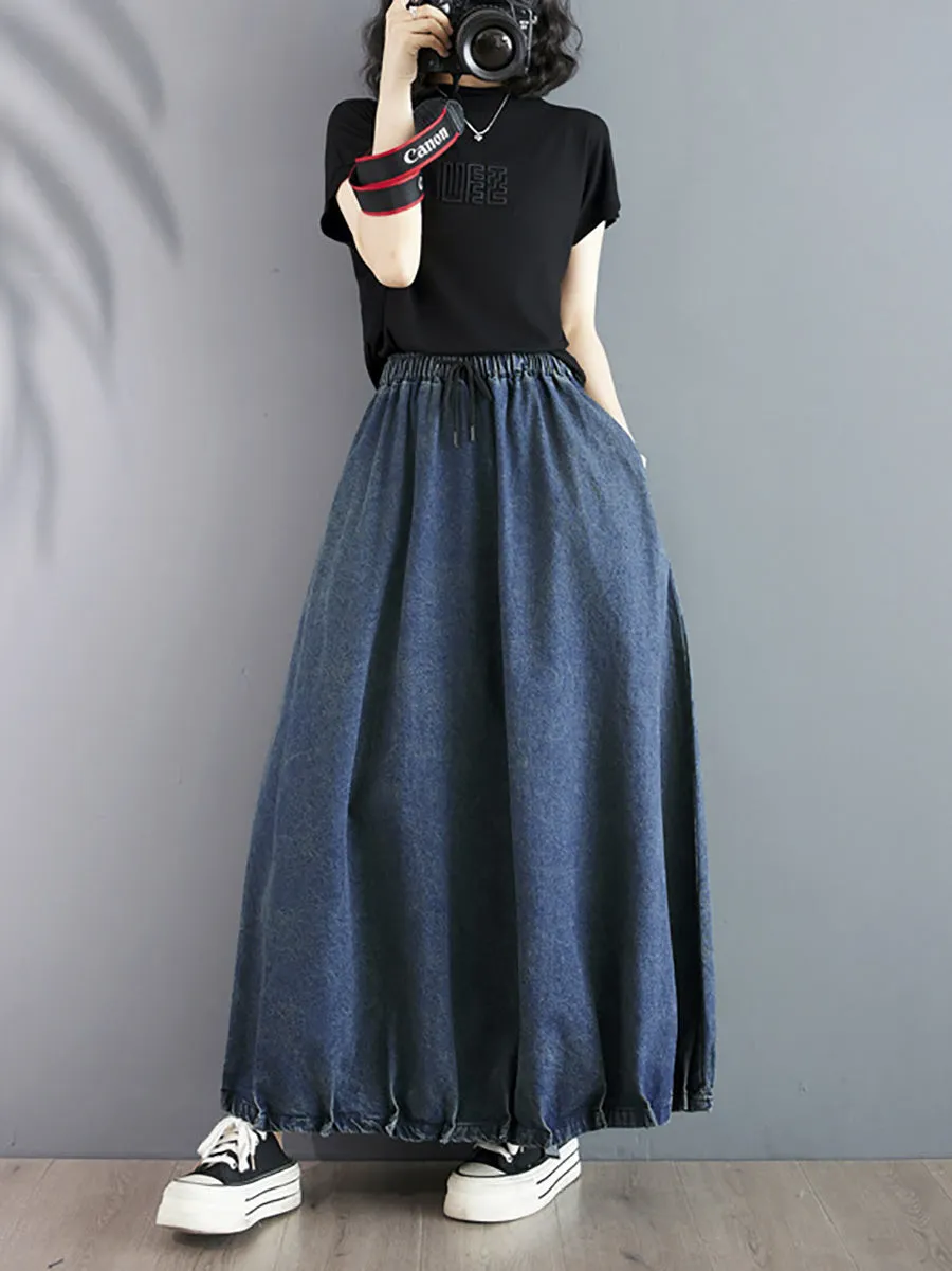 CO1054 Women's Casual Loose Denim Skirt for Summer