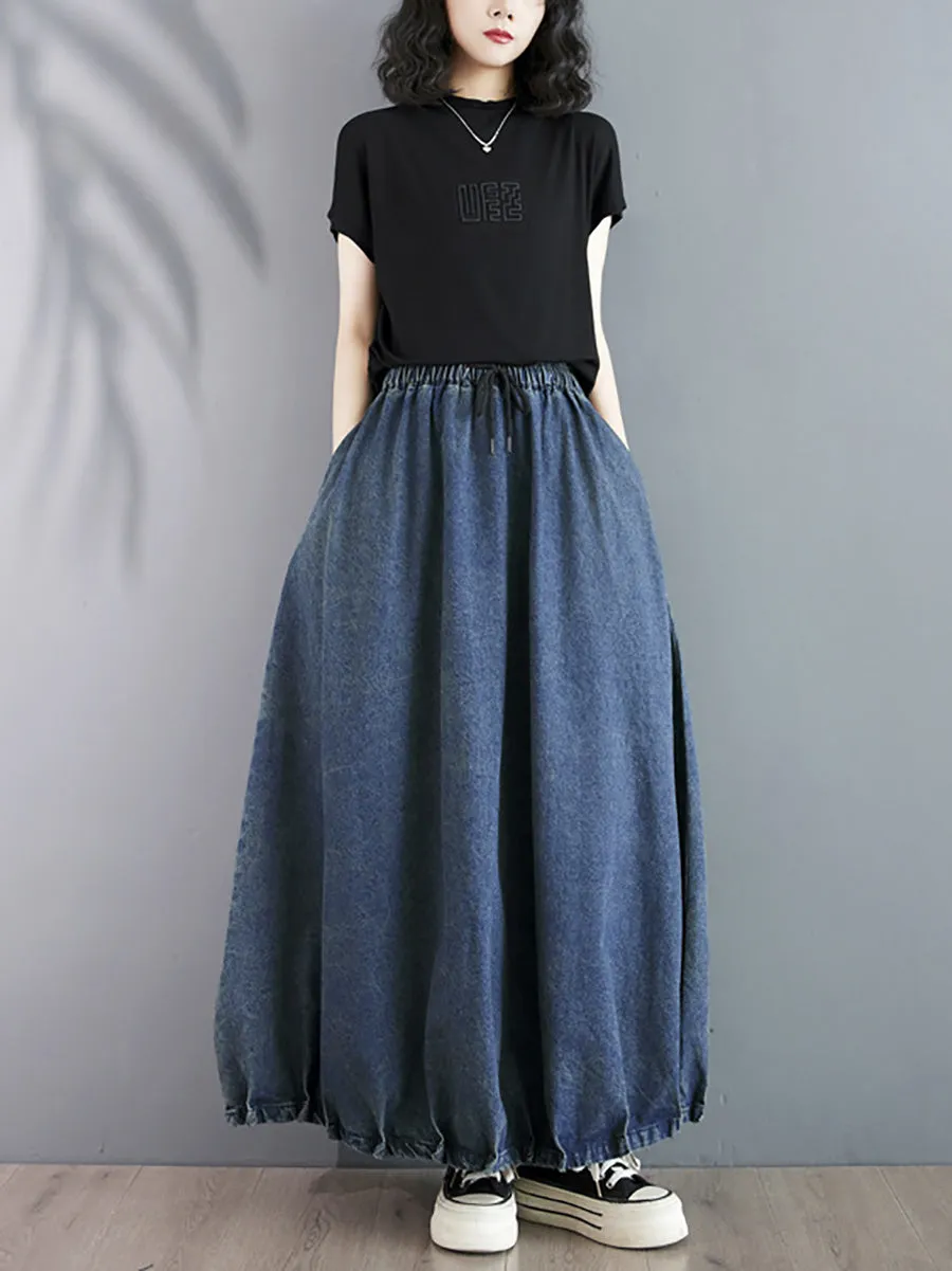 CO1054 Women's Casual Loose Denim Skirt for Summer