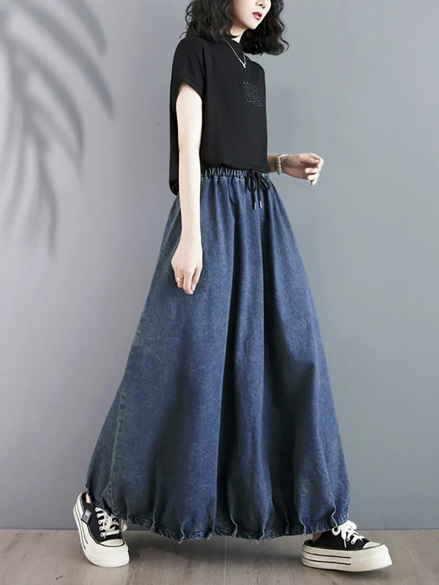 CO1054 Women's Casual Loose Denim Skirt for Summer