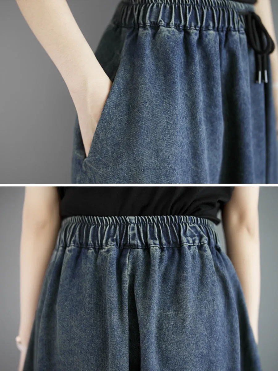 CO1054 Women's Casual Loose Denim Skirt for Summer