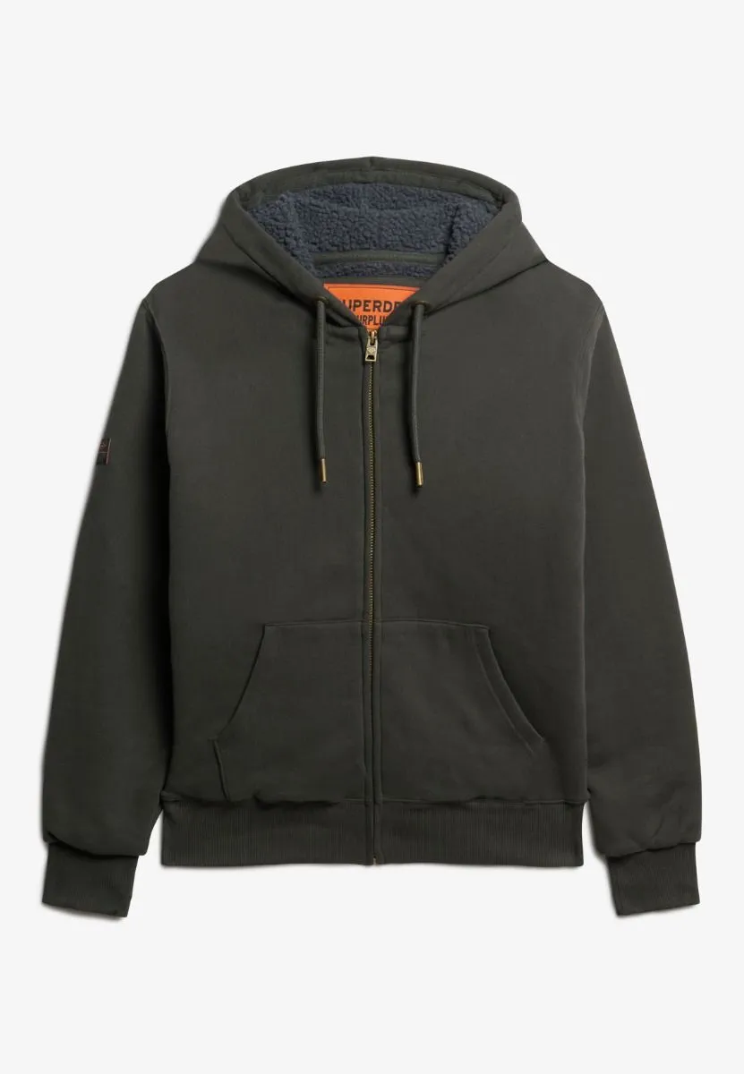 Warm Zip Up Hooded Sweatshirts from Superdry in Washed Black