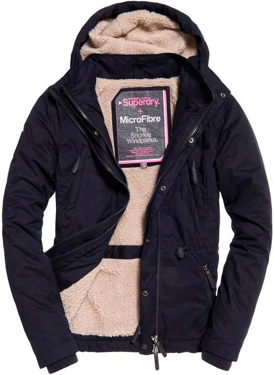 Superdry Women's Oversized Hooded Parka in Super Navy