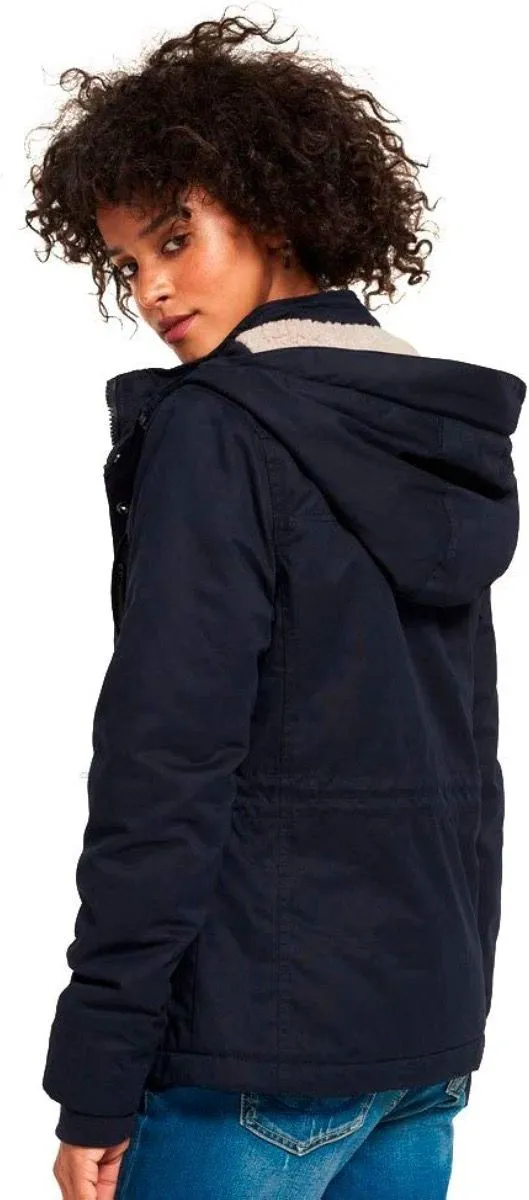 Superdry Women's Oversized Hooded Parka in Super Navy