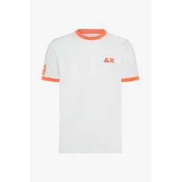 White Men's T-shirt with Fluorescent Details