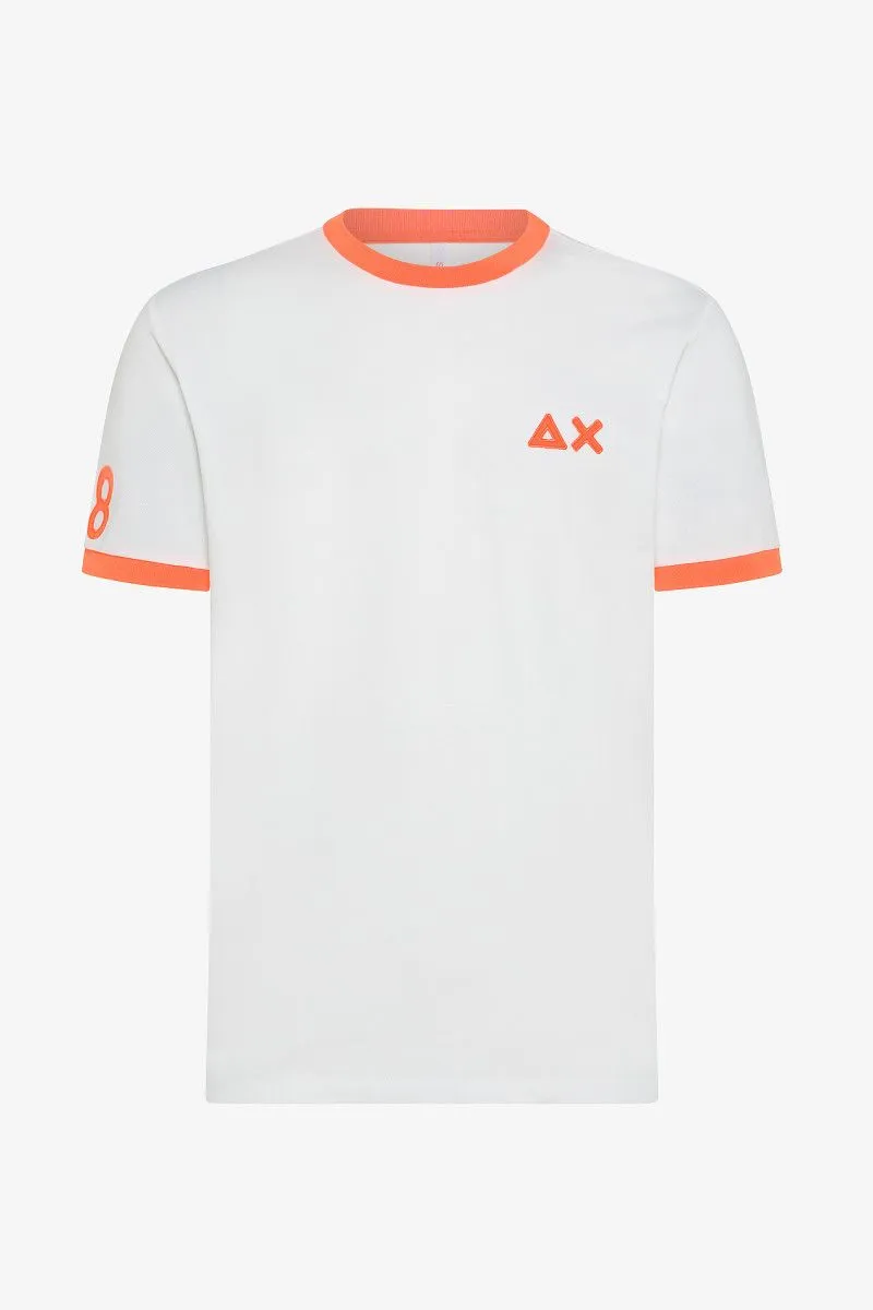 White Men's T-shirt with Fluorescent Details