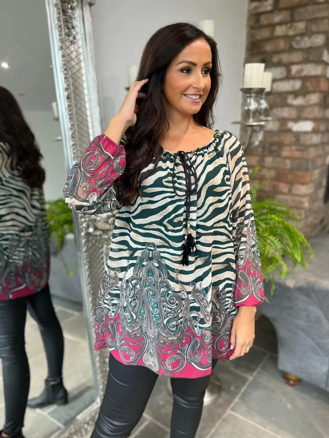 Tiger Paisley Bardot Dua Top