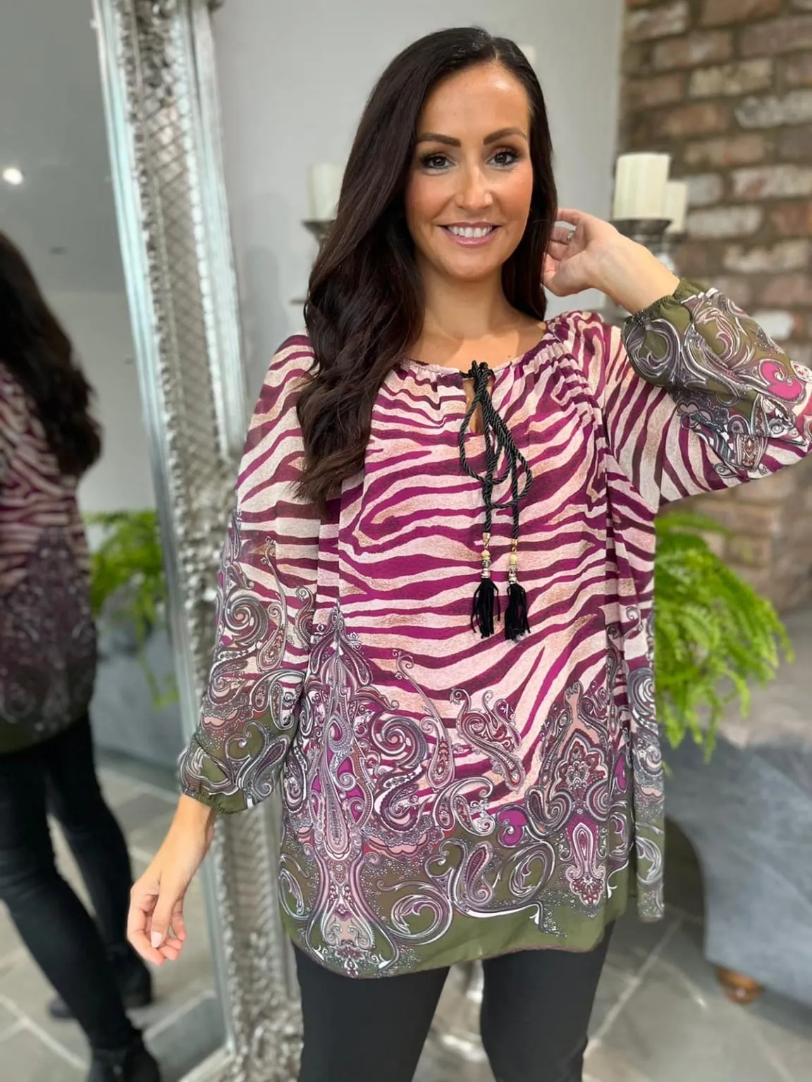 Tiger Paisley Bardot Dua Top