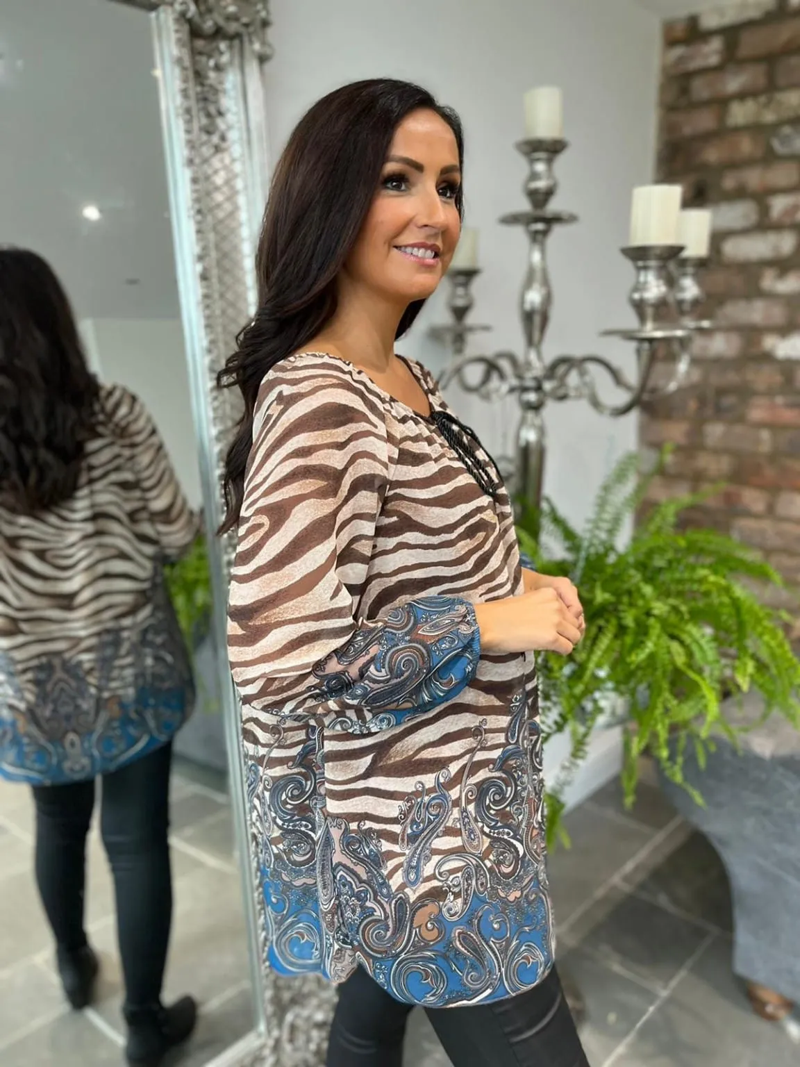 Tiger Paisley Bardot Dua Top