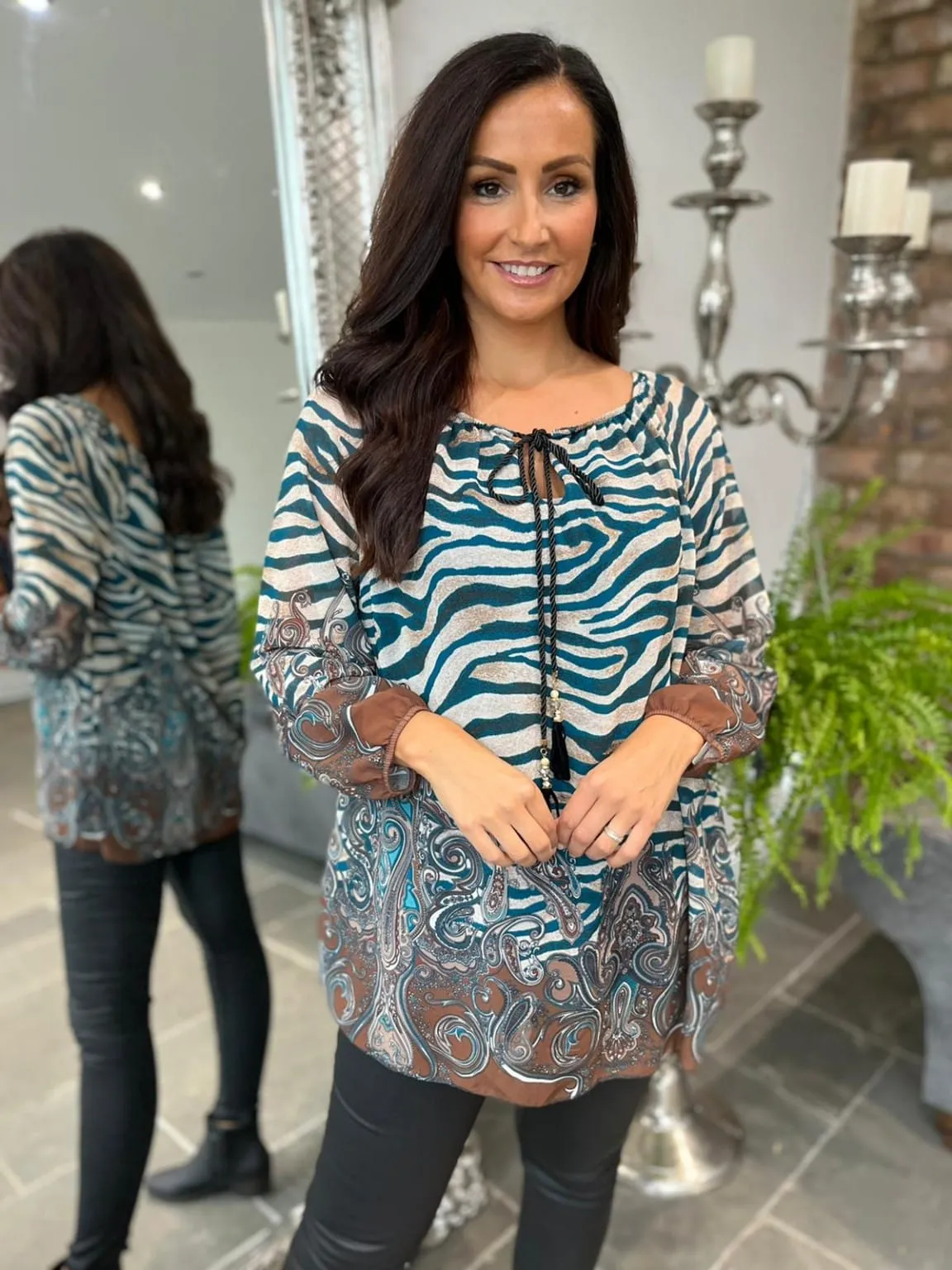 Tiger Paisley Bardot Dua Top