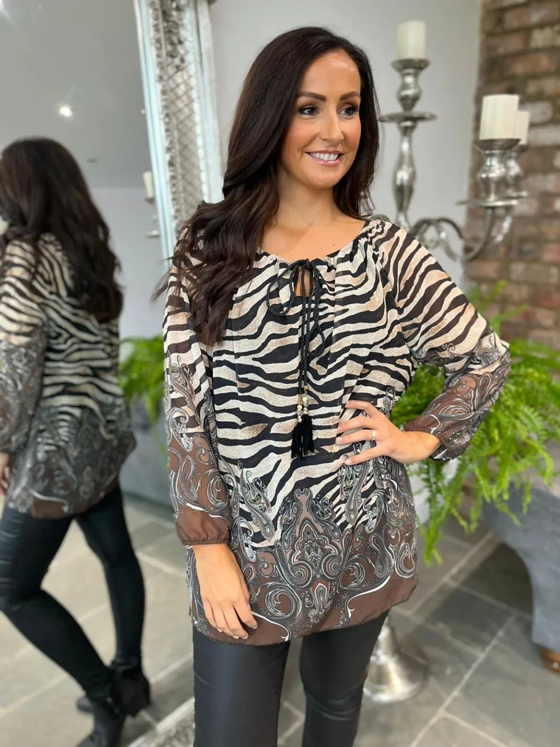 Tiger Paisley Bardot Dua Top