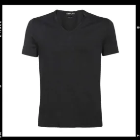 Silk V-Neck Plain Cotton Short Sleeves