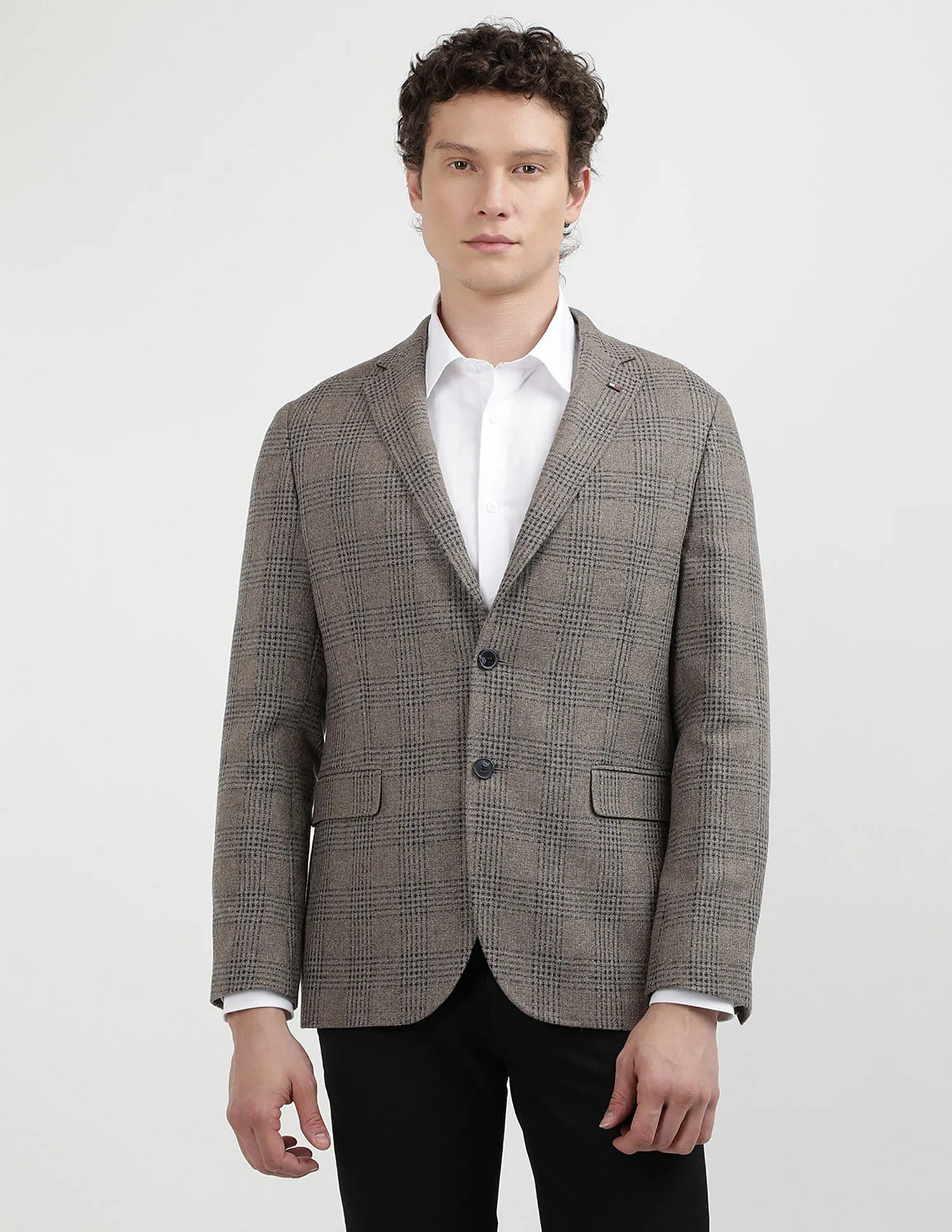 Tommy Hilfiger Check Wool Blend Blazers