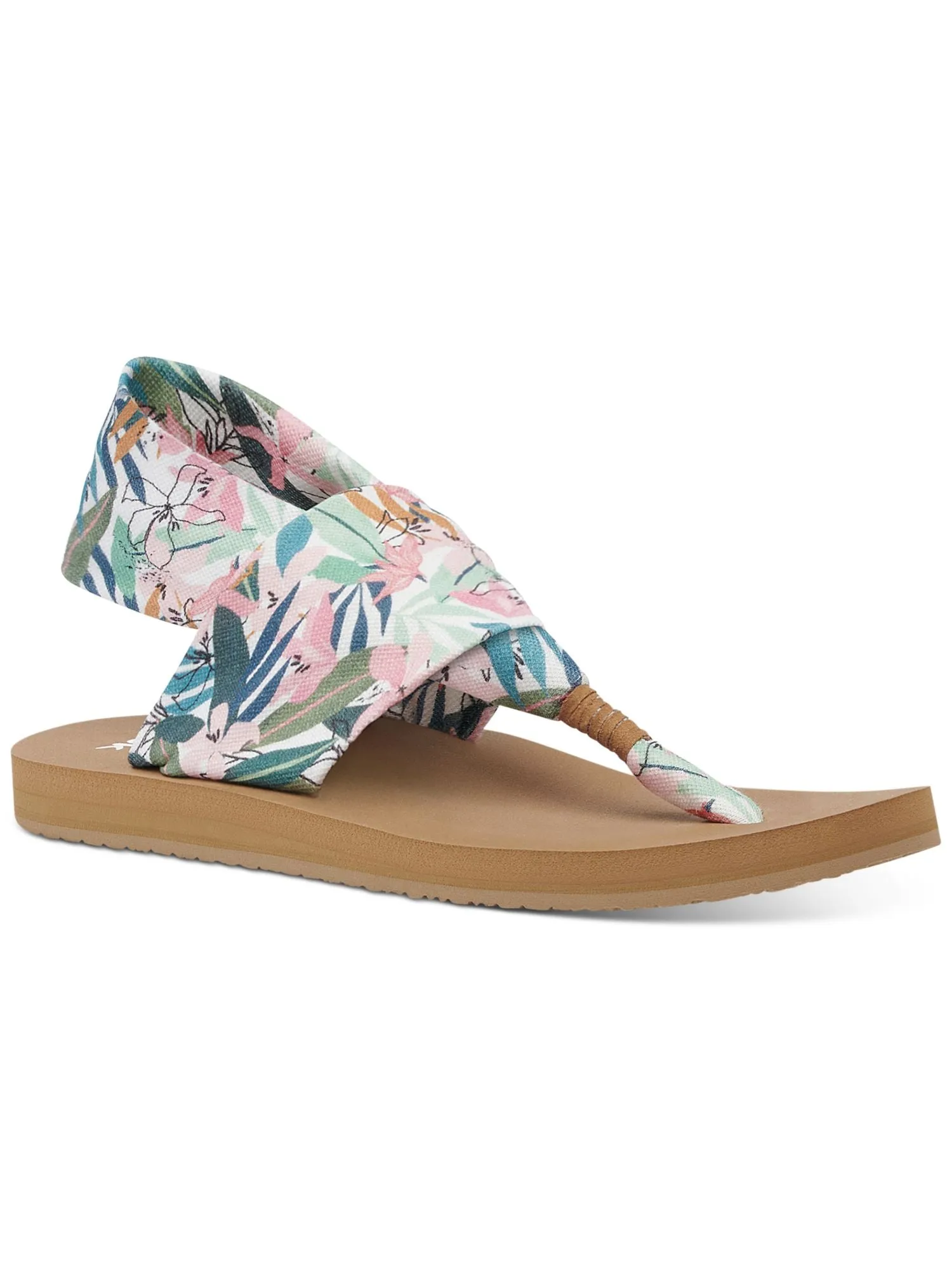 Green Floral SANUK Womens Thong Sandal