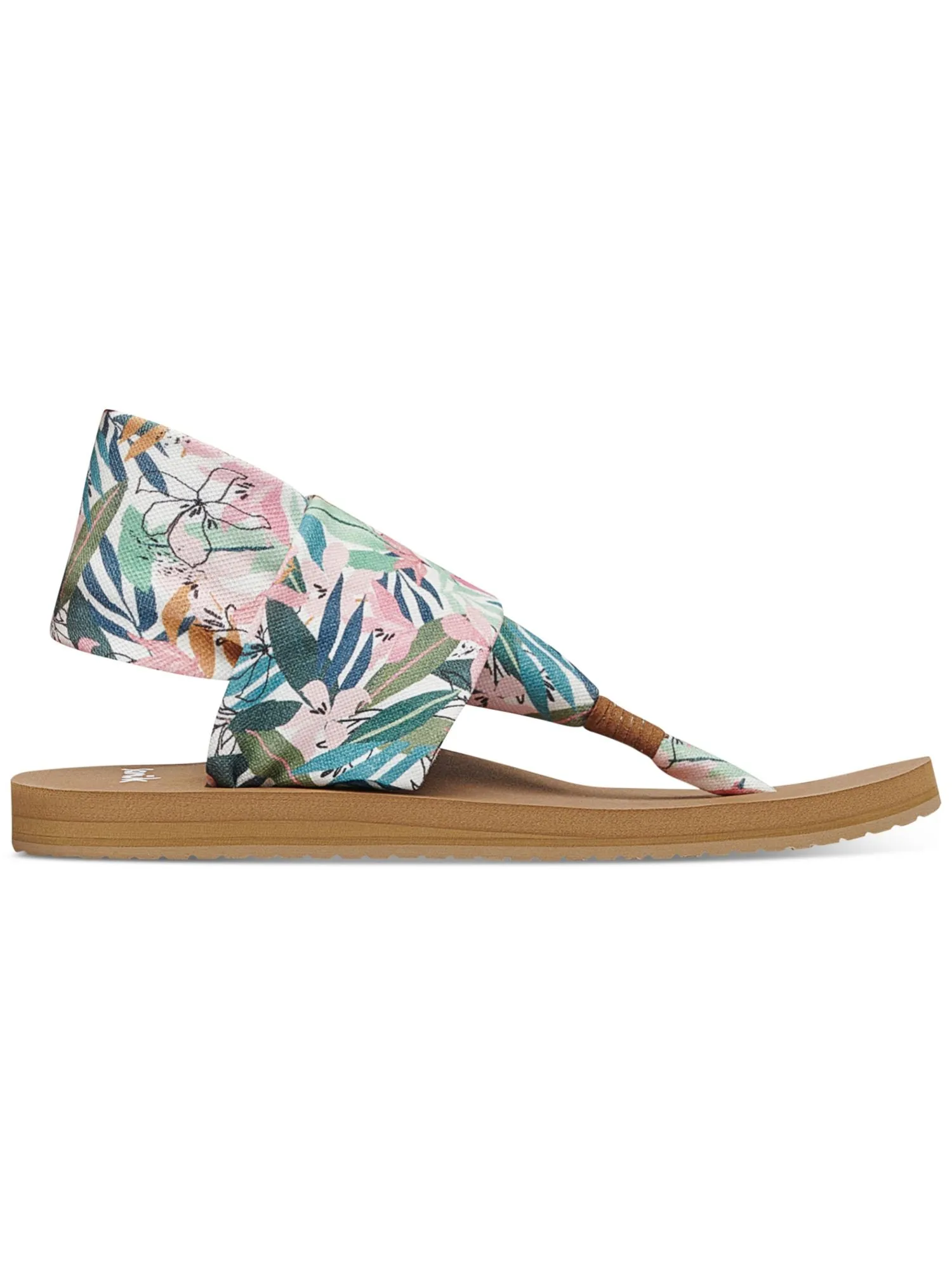 Green Floral SANUK Womens Thong Sandal