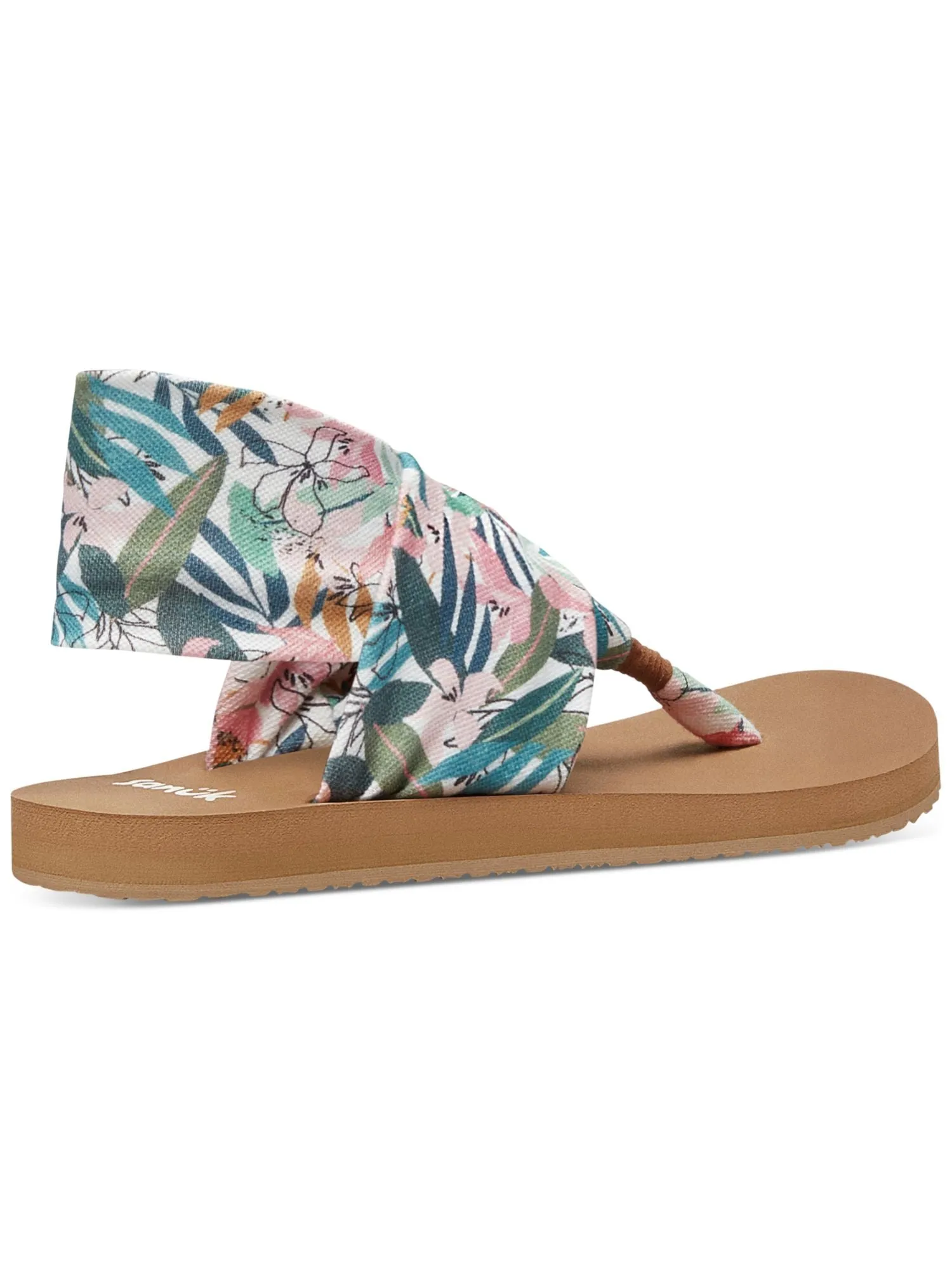 Green Floral SANUK Womens Thong Sandal