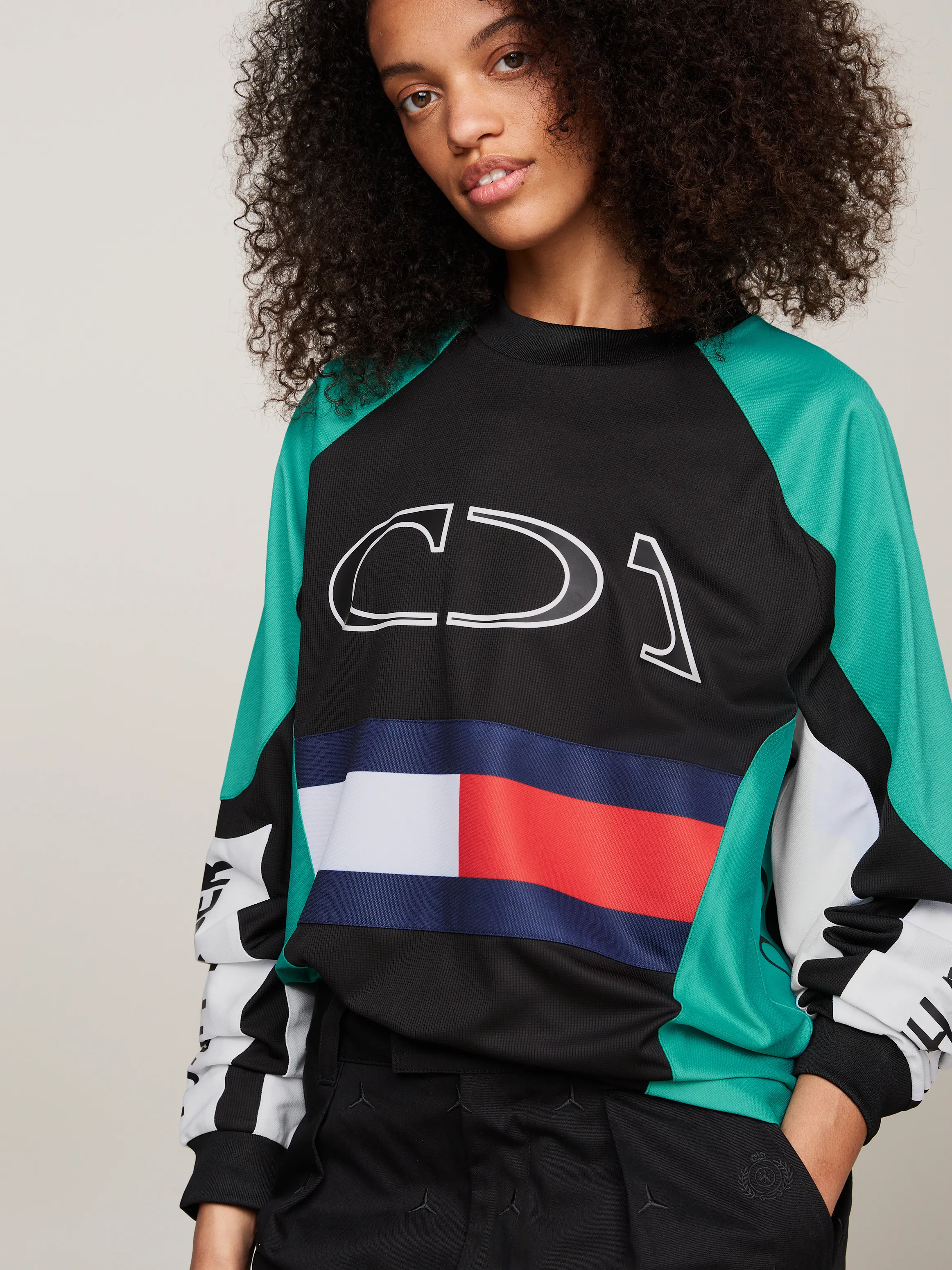 Tommy x Mercedes F1 x CR Colour-Blocked Motorsport Sweatshirt | Tommy Hilfiger