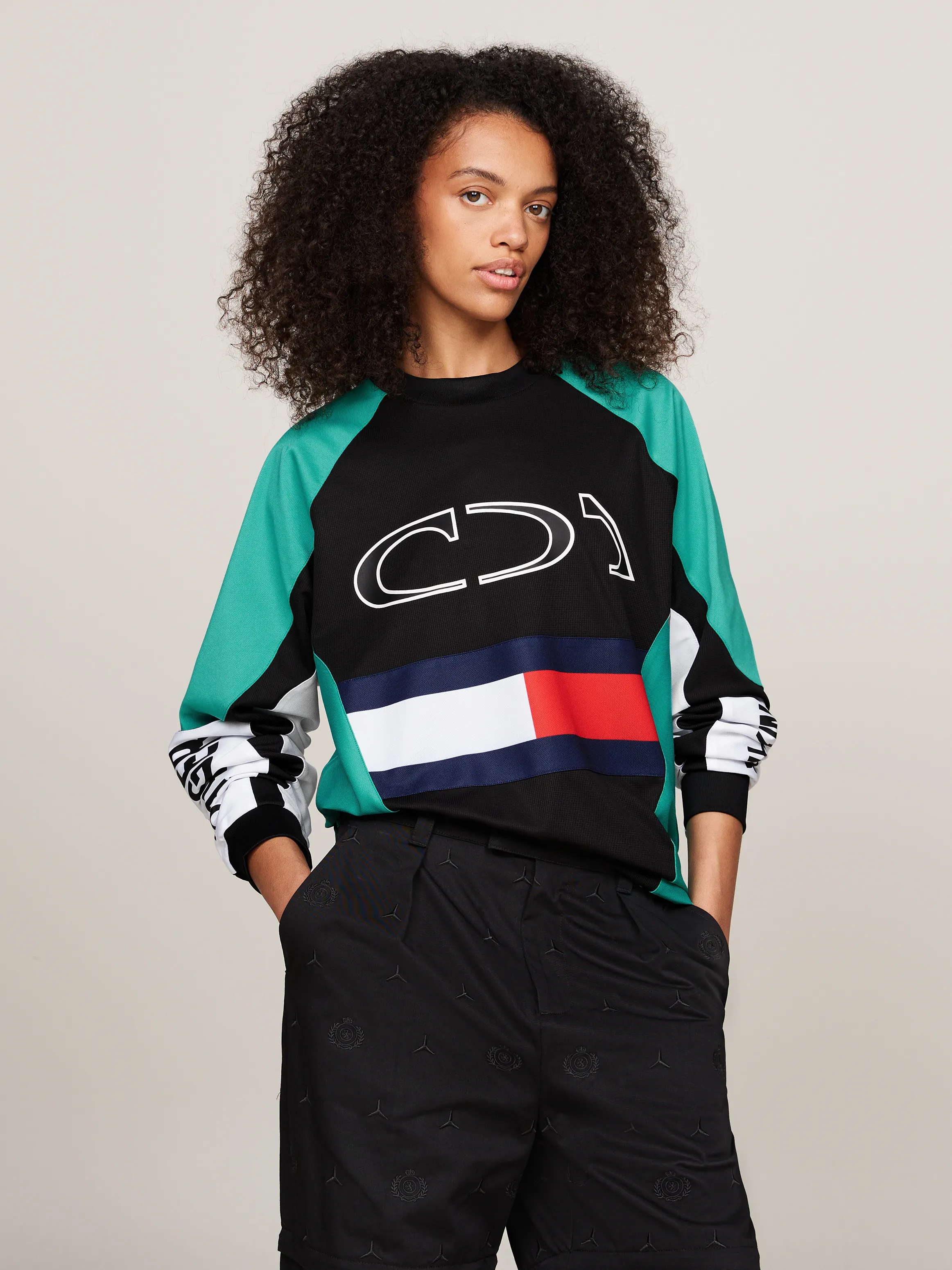 Tommy x Mercedes F1 x CR Colour-Blocked Motorsport Sweatshirt | Tommy Hilfiger