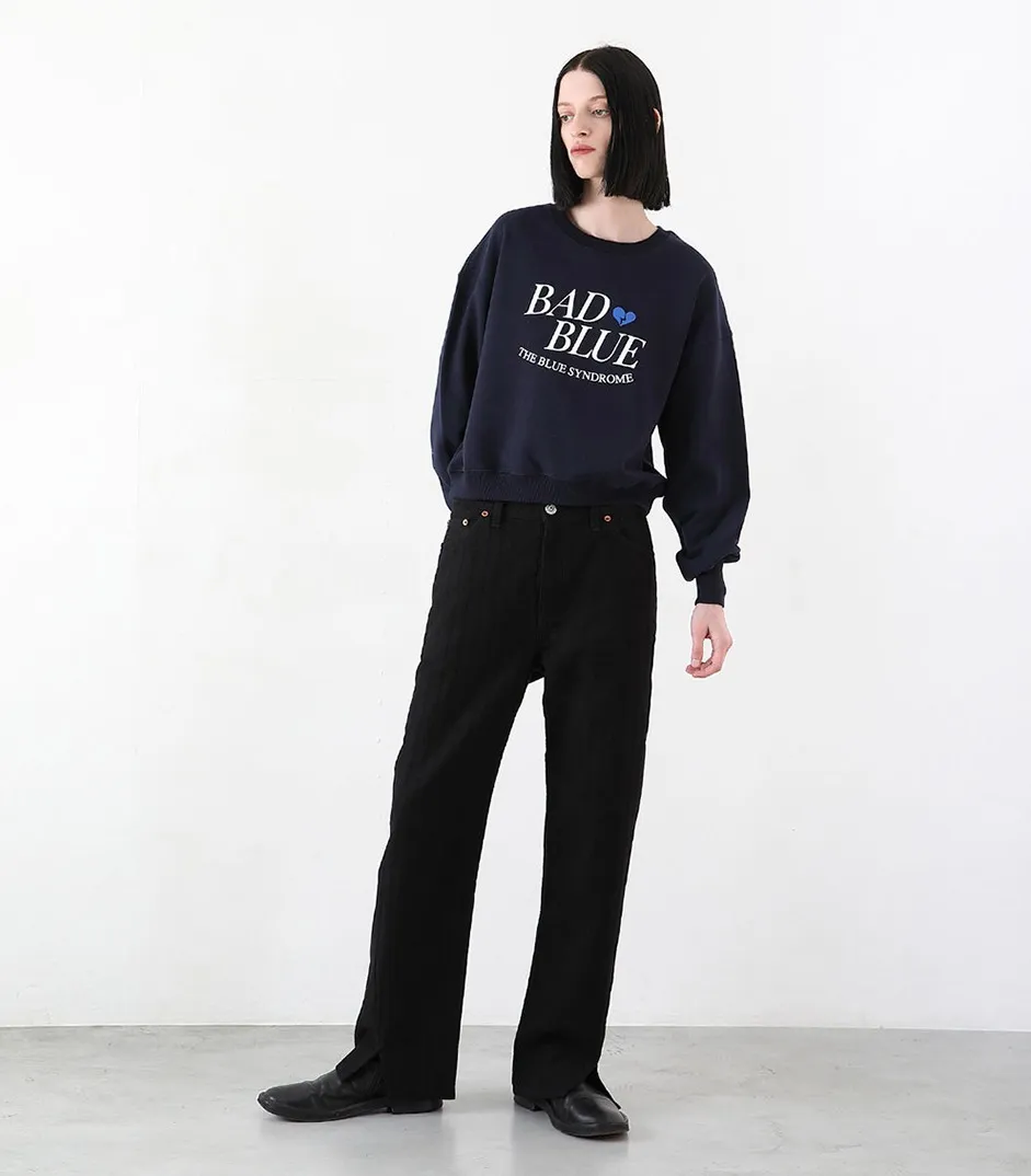 Bad Blue Unisex Street Style Logo Sweatshirts