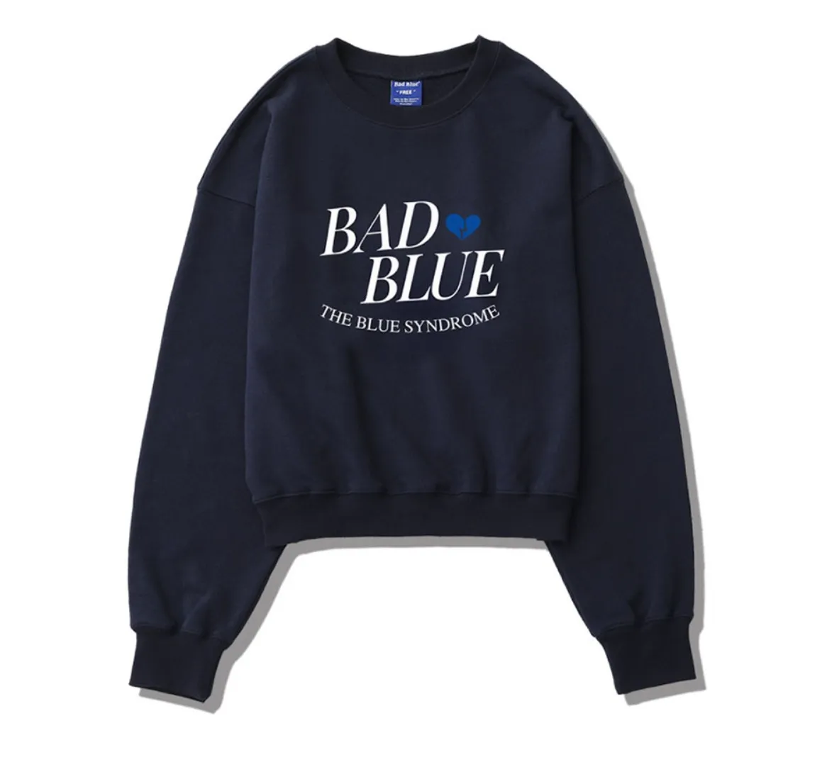 Bad Blue Unisex Street Style Logo Sweatshirts