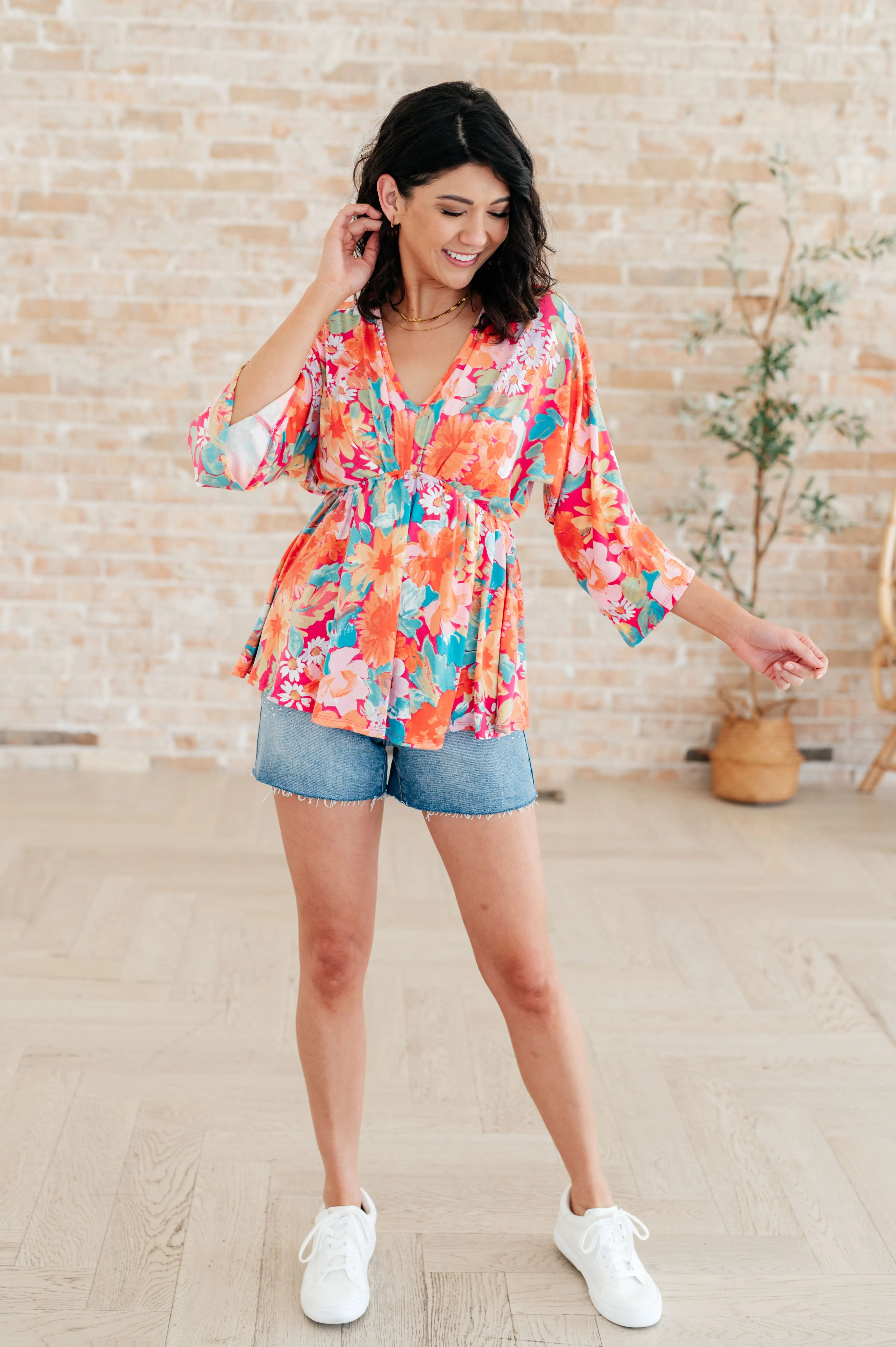 V-Neck Blouse Hold My Hand