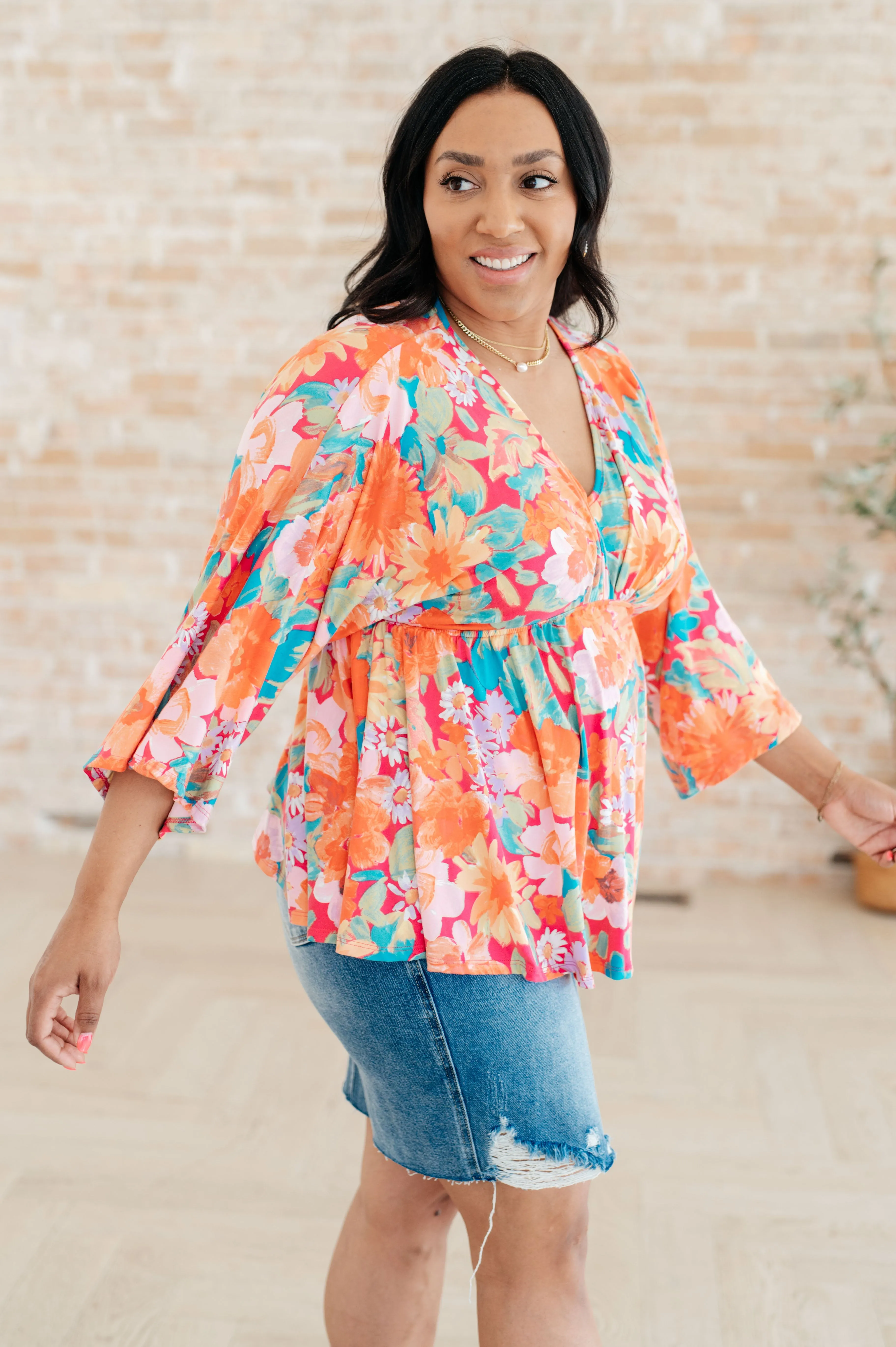 V-Neck Blouse Hold My Hand