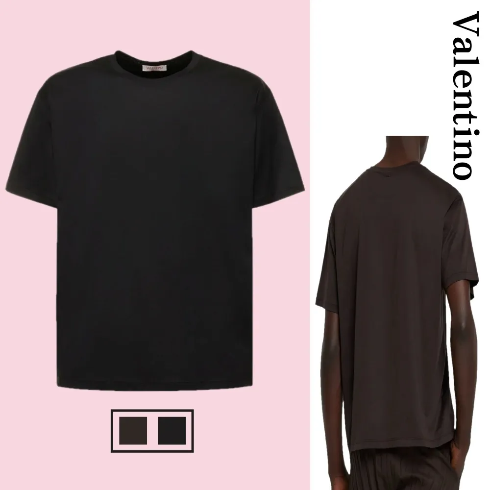 Plain Bridal Logo Luxury Outlet T-Shirts with Cotton Short Sleeves by VALENTINO