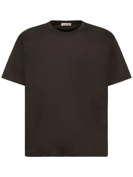 Plain Bridal Logo Luxury Outlet T-Shirts with Cotton Short Sleeves by VALENTINO