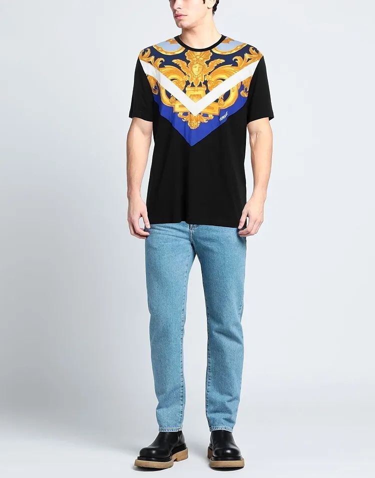 VERSACE Short Sleeves Logo Luxury T-Shirts