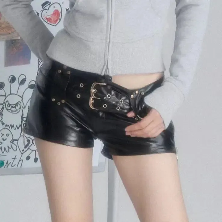 American Punk Vintage Low Waist Zip Nightclub Shorts