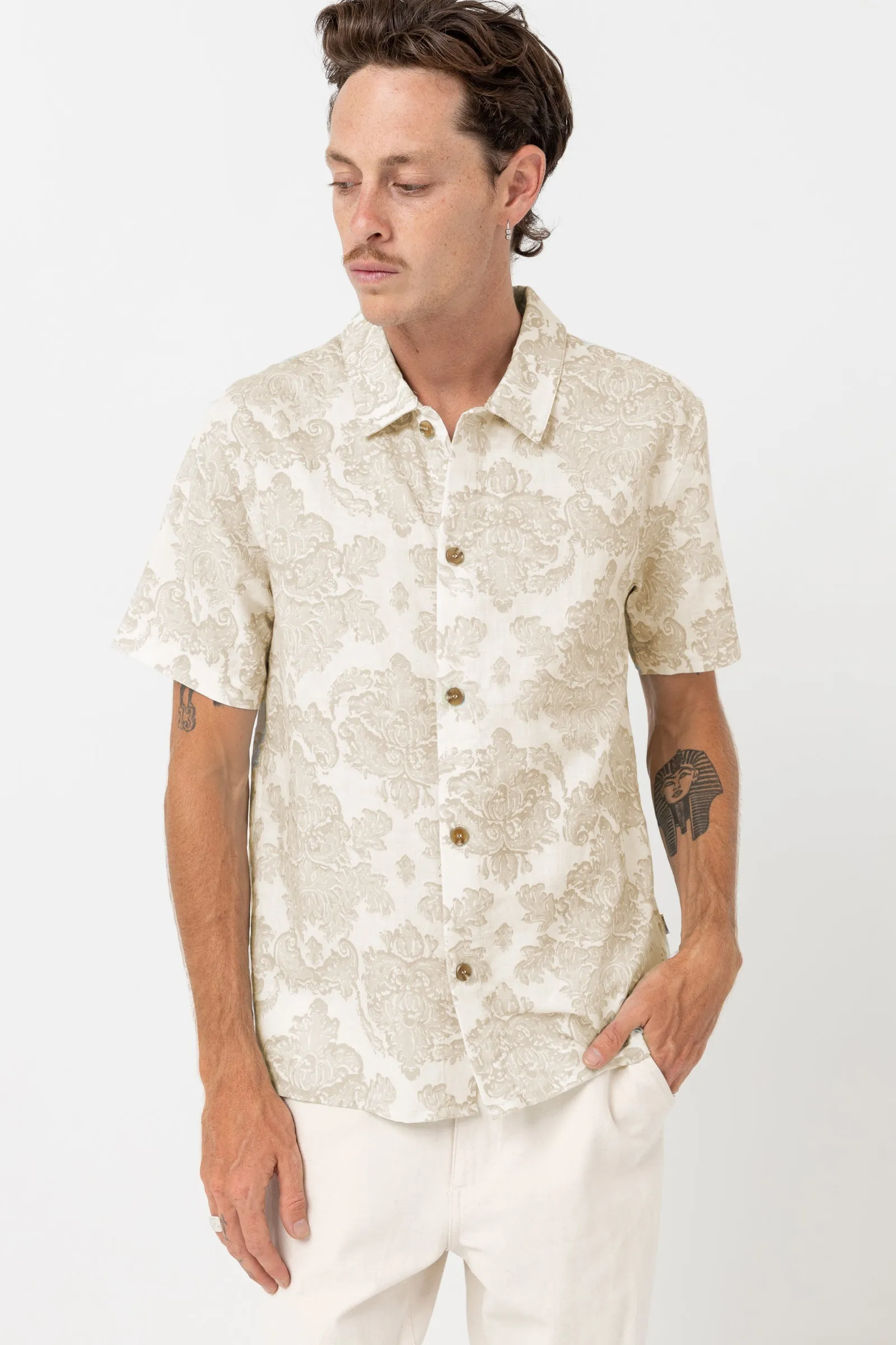 Classic Vintage White Paisley Shirt