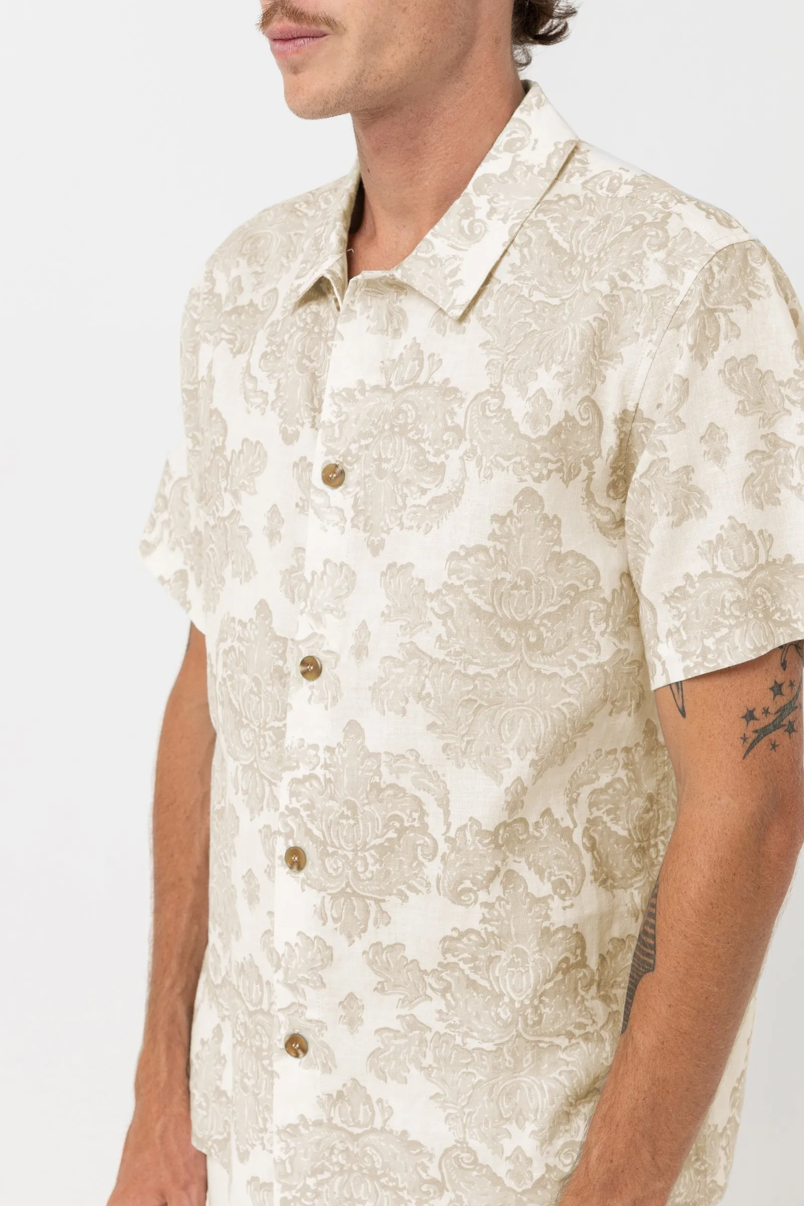 Classic Vintage White Paisley Shirt