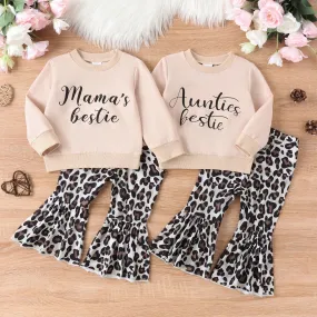 Wholesale Baby Girls' 2-Piece Sets: Lettered Tops and Leopard Print Pants