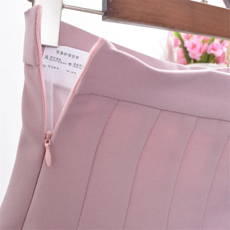 Woherb New Fashion Pleated Skirt Short Mini Skirts Women Sexy High Waist Bow Tie Skirt Pants Student Style 72737 GS