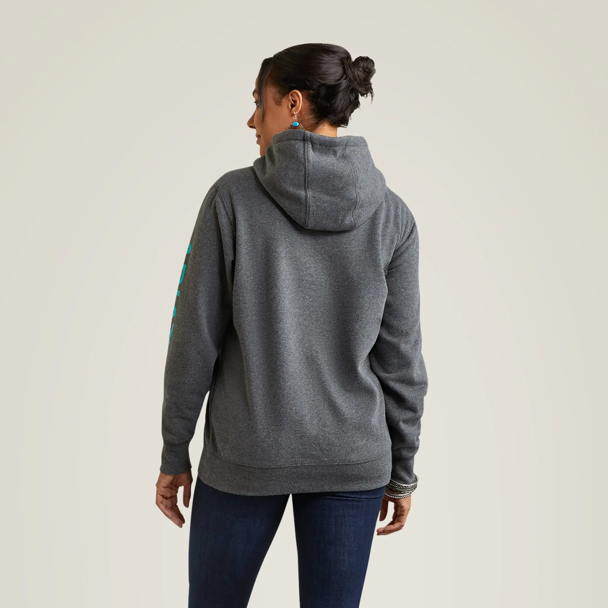 Women's Charcoal Heather Logo Hoodie