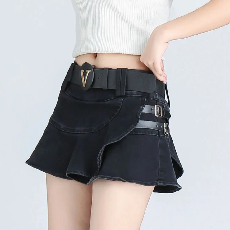 Women's Low Waist Punk Gothic Denim Mini Skirt