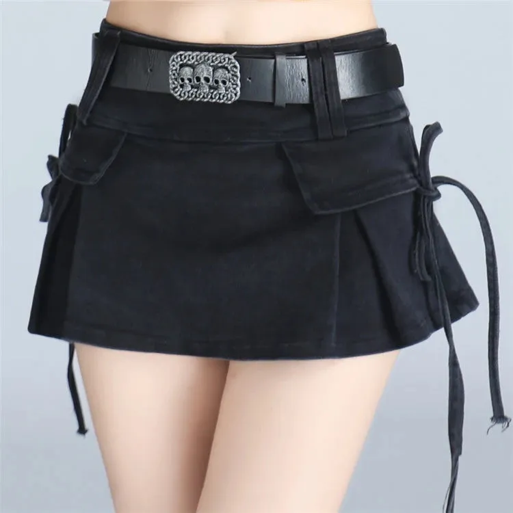 Women's Low Waist Punk Gothic Denim Mini Skirt